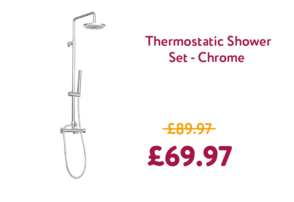 Como - Exposed Thermostatic Shower Set With Round Head - Chrome