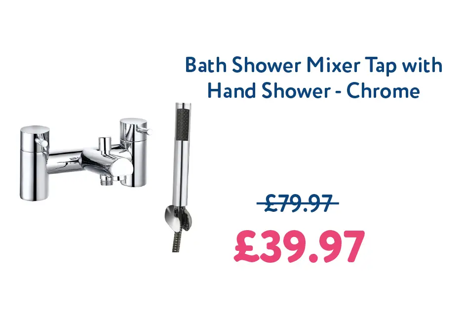 Dalaman Modern Bath Shower Mixer Tap with Hand Shower - Chrome