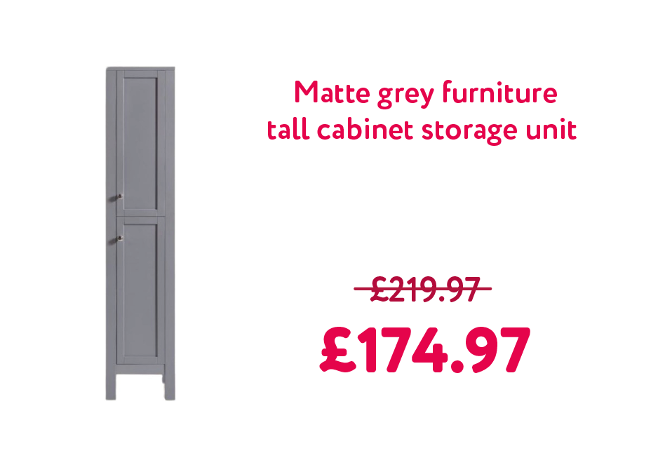 1600mm Matte Grey Furniture Tall Cabinet Storage Unit