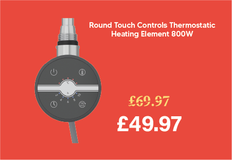 Newton Round Touch Controls Thermostatic Heating Element 800W Anthracite